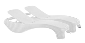 PRE ORDER: JUNE. - Keter Atlantic Sun Lounger - White- 2 Pack