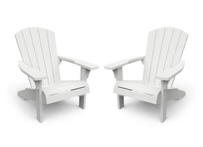 PRE ORDER: MAR. - Keter Troy (no cup holder) Adirondack - White 2 Pack