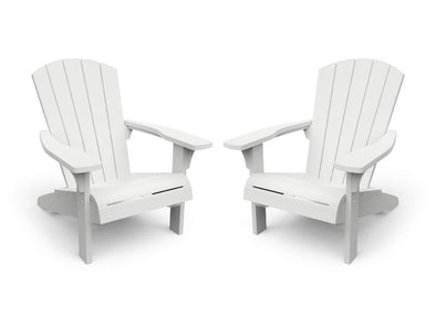 PRE ORDER: MAR. - Keter Troy (no cup holder) Adirondack - White 2 Pack